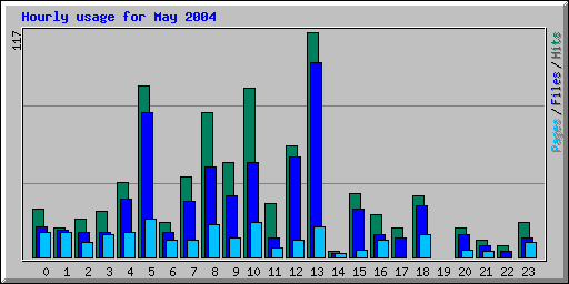 Hourly usage for May 2004