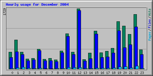 Hourly usage for December 2004